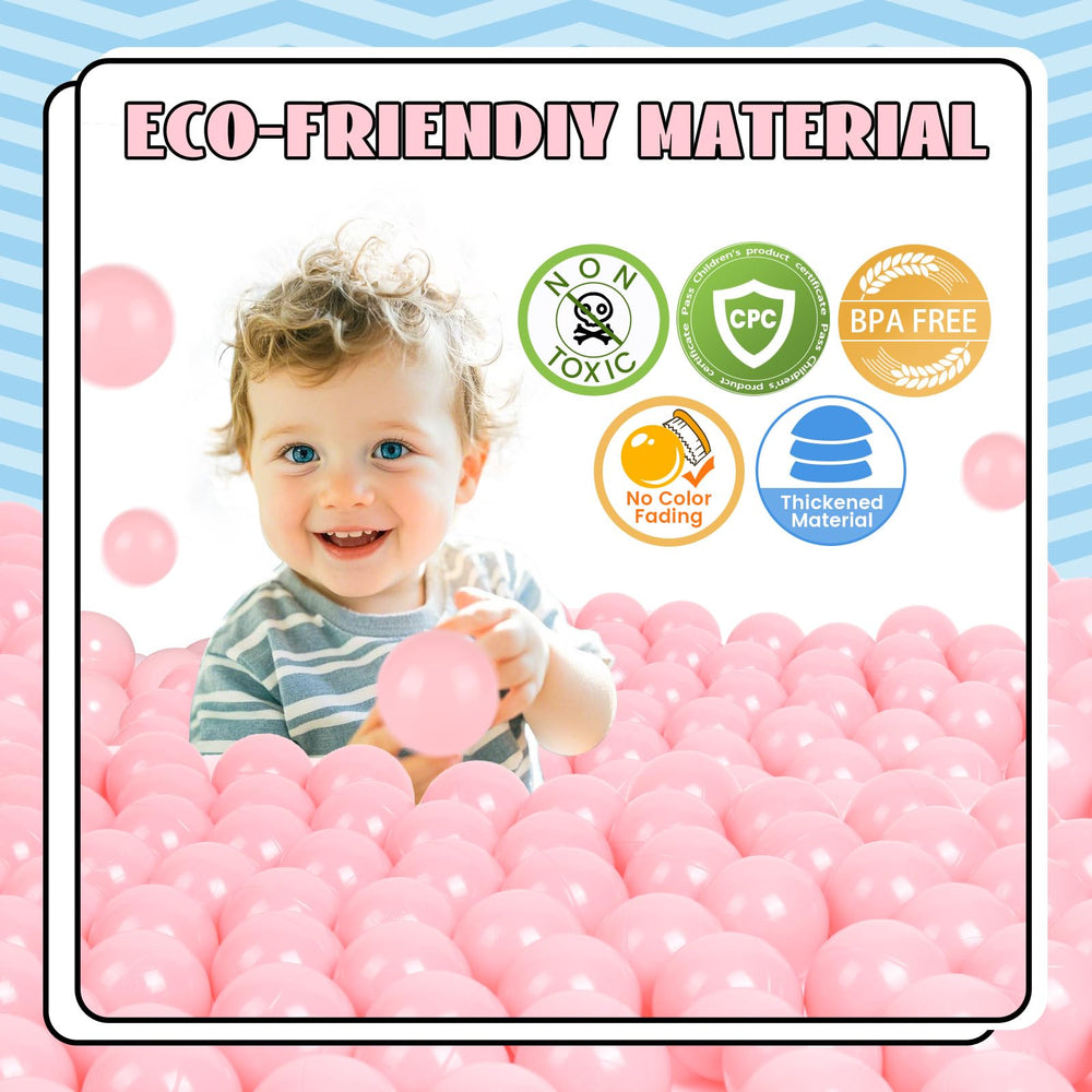 TrendBox ocean balls in a ball pit demonstrate a safe, easy-to-clean toy.