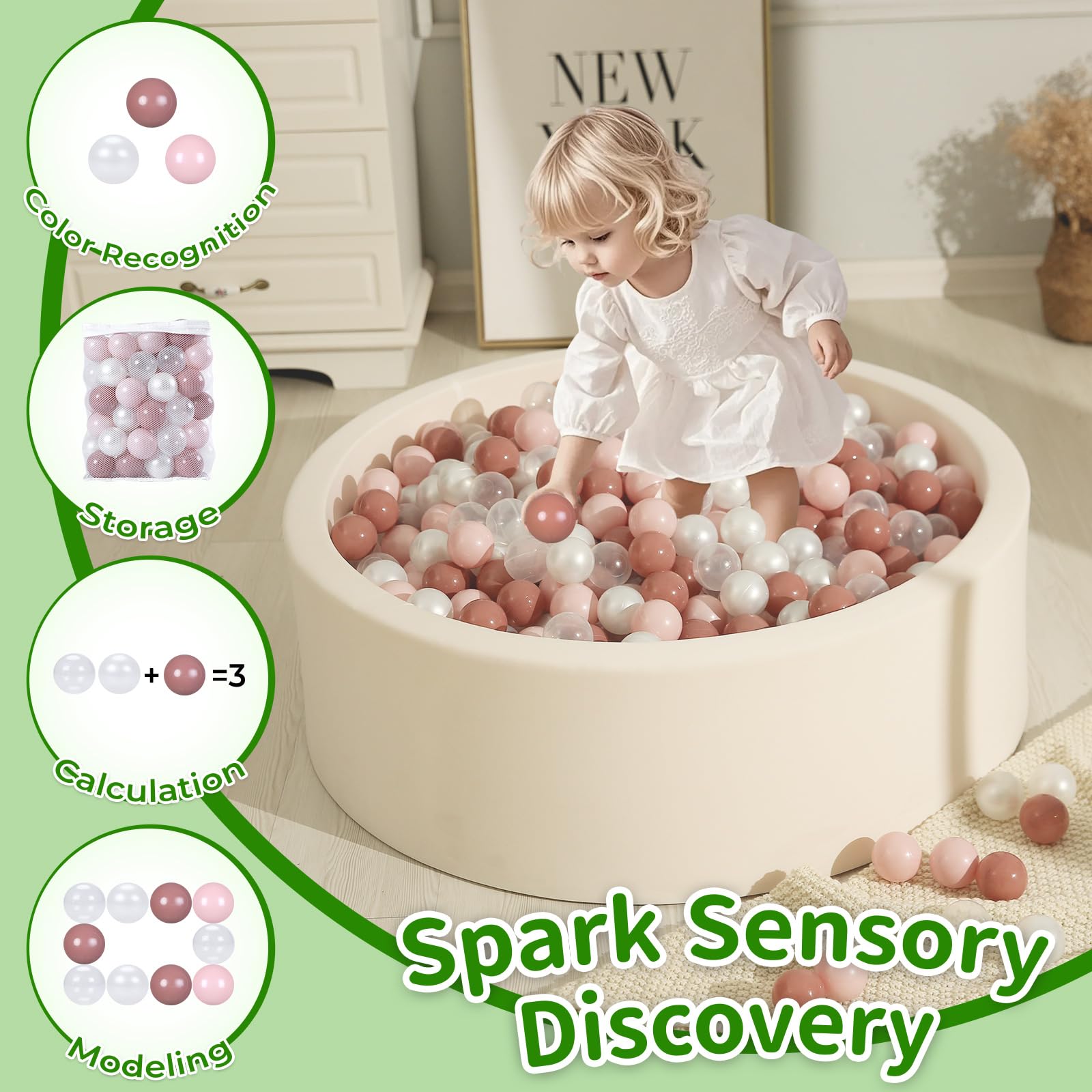 TRENDPLAY colorful 200-pack balls for easy storage and setup.