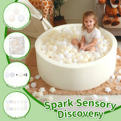 TRENDPLAY Ball pit balls sized 2.2 inches for easy handling and safety.