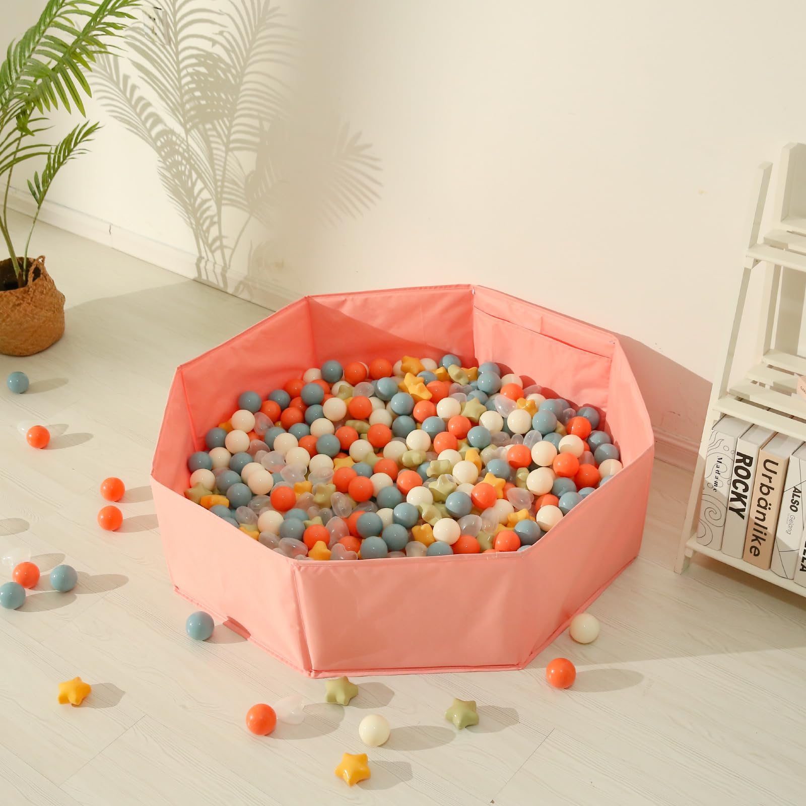 TRENDPLAY cream-toned balls with orange and blue accents fit any setup