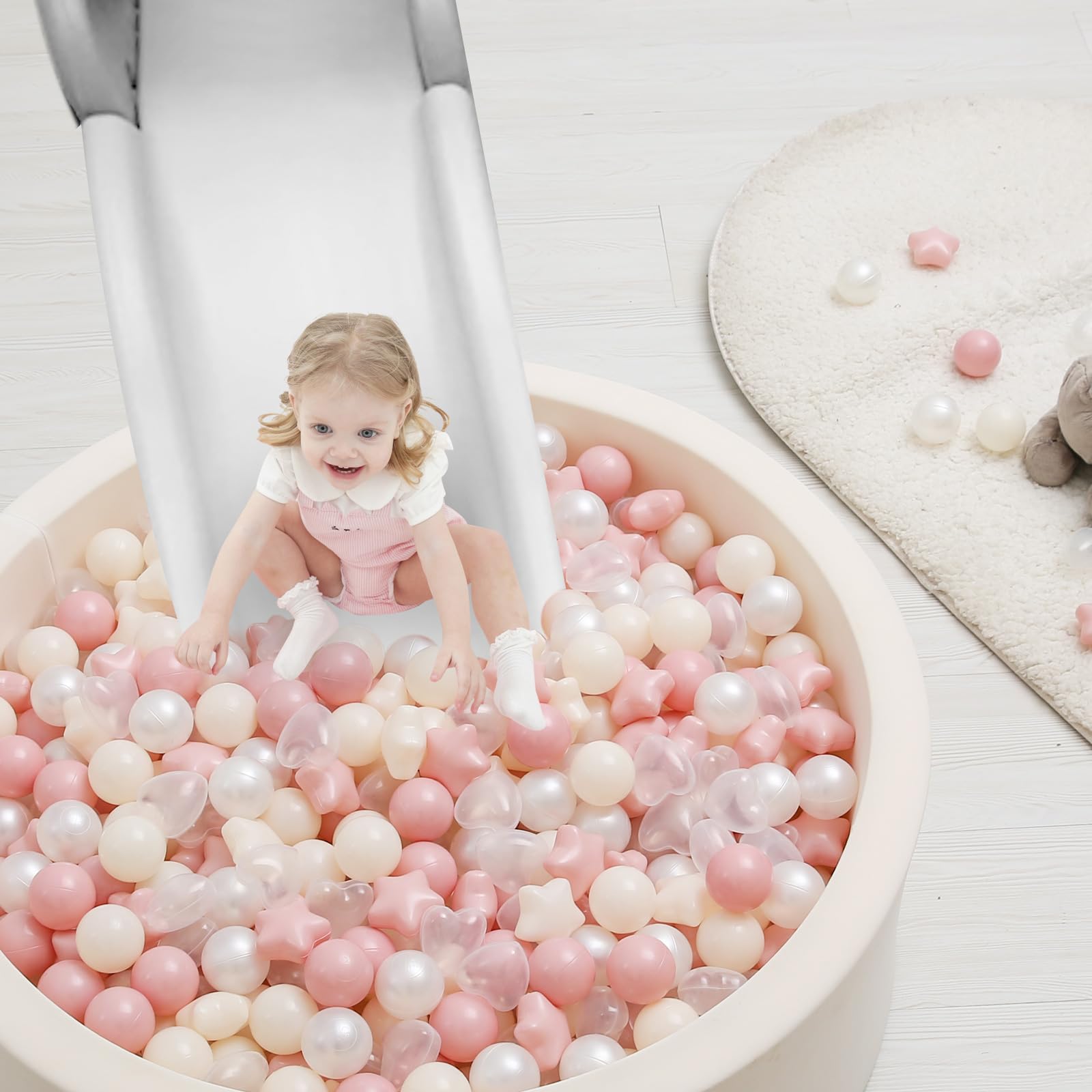 TRENDPLAY balls in a play area encourage shape sorting activities