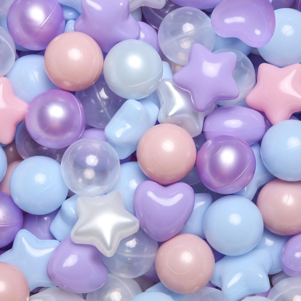 TRENDPLAY ball pit balls with stars in blue, pink, purple, and white for imaginative play