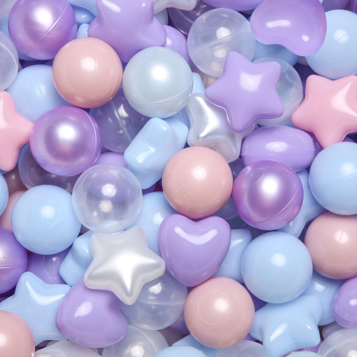 TRENDPLAY ball pit balls with stars in blue, pink, purple, and white for imaginative play
