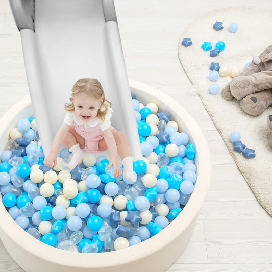 TRENDPLAY heart-shaped pit balls add colorful, interactive play to ball pits.