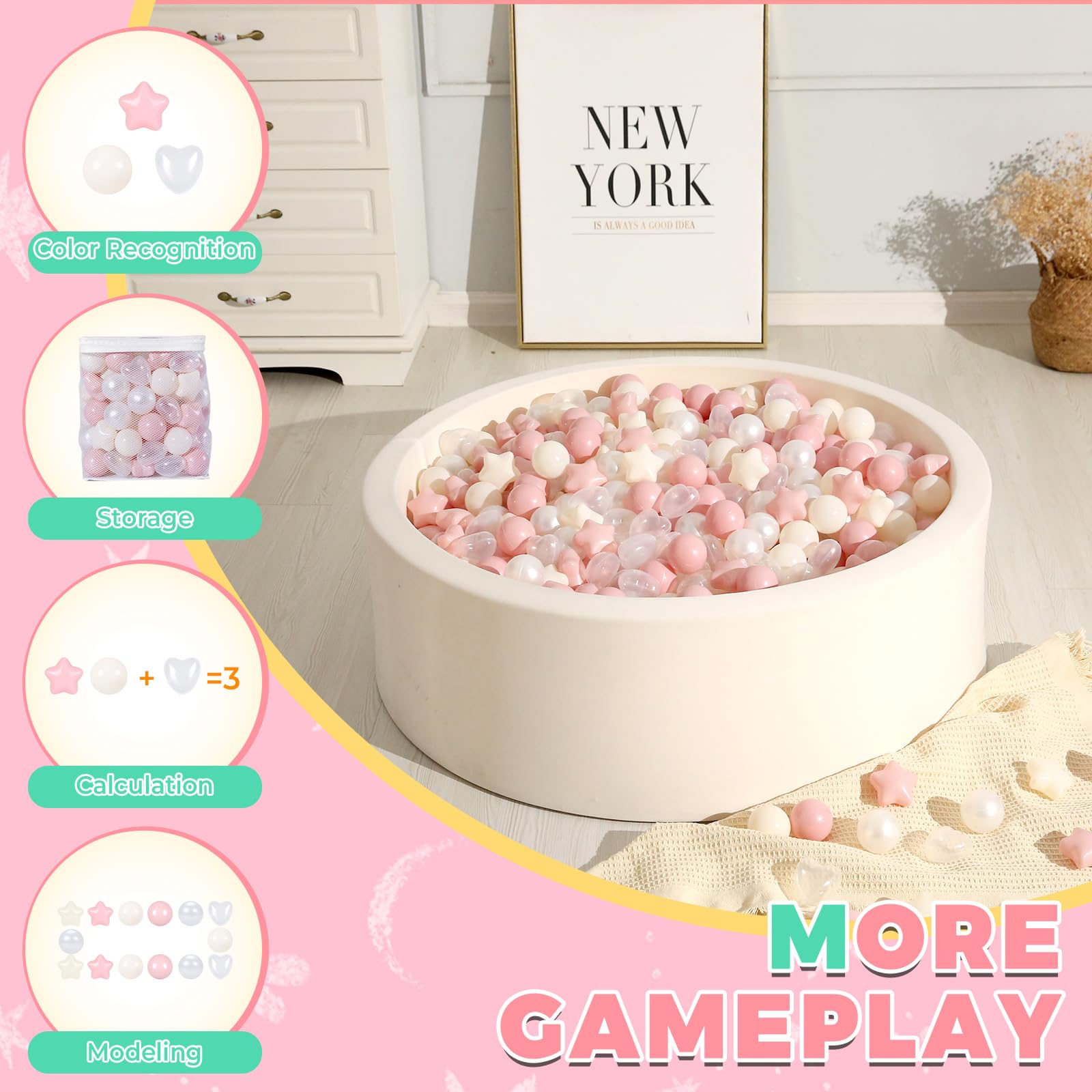 TRENDPLAY Transparent Clear balls brighten ball pit decor and setup