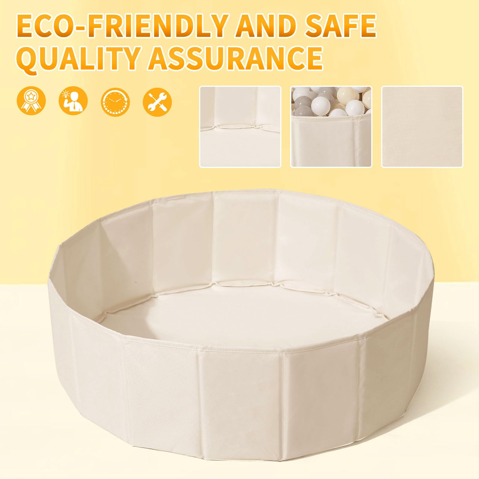 TRENDPLAY beige ball pit serves as a pet cave for dogs and cats.
