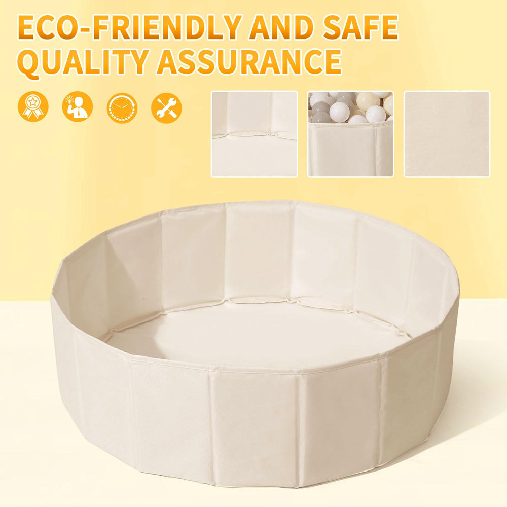 TRENDPLAY beige ball pit serves as a pet cave for dogs and cats.