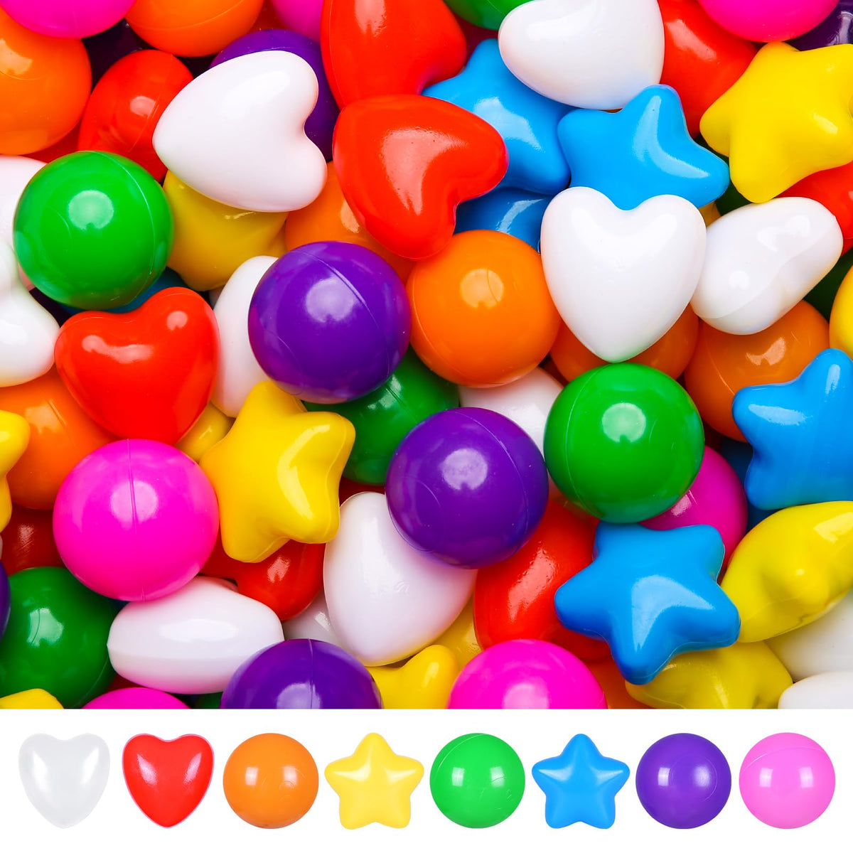 TRENDPLAY star pit balls in bright colors for imaginative play and sorting activities.