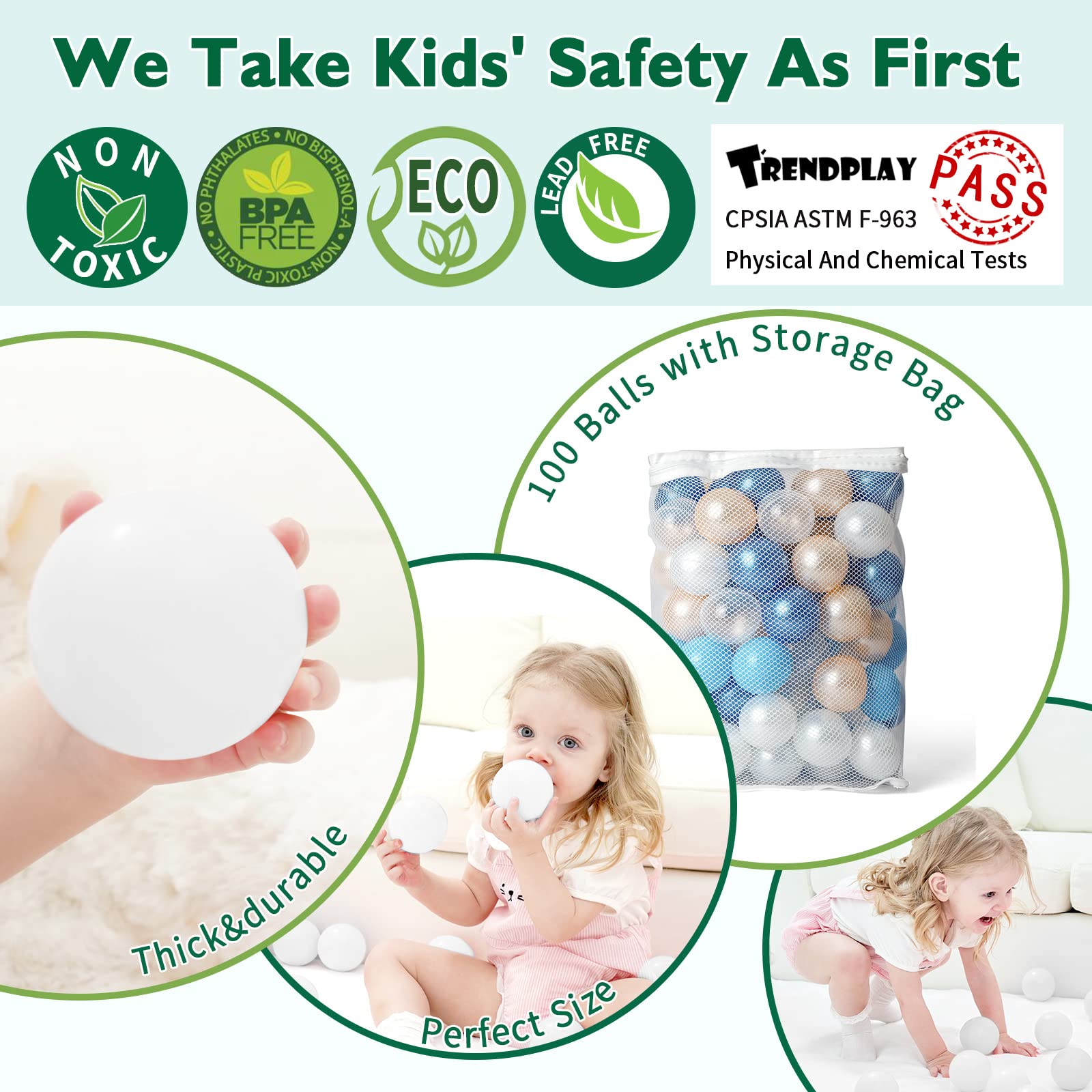 TrendPlay clear balls create a bright, light-catching ball pit display.