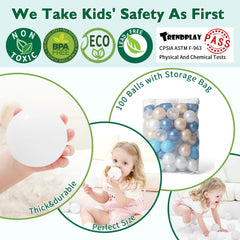 TrendPlay clear balls create a bright, light-catching ball pit display.