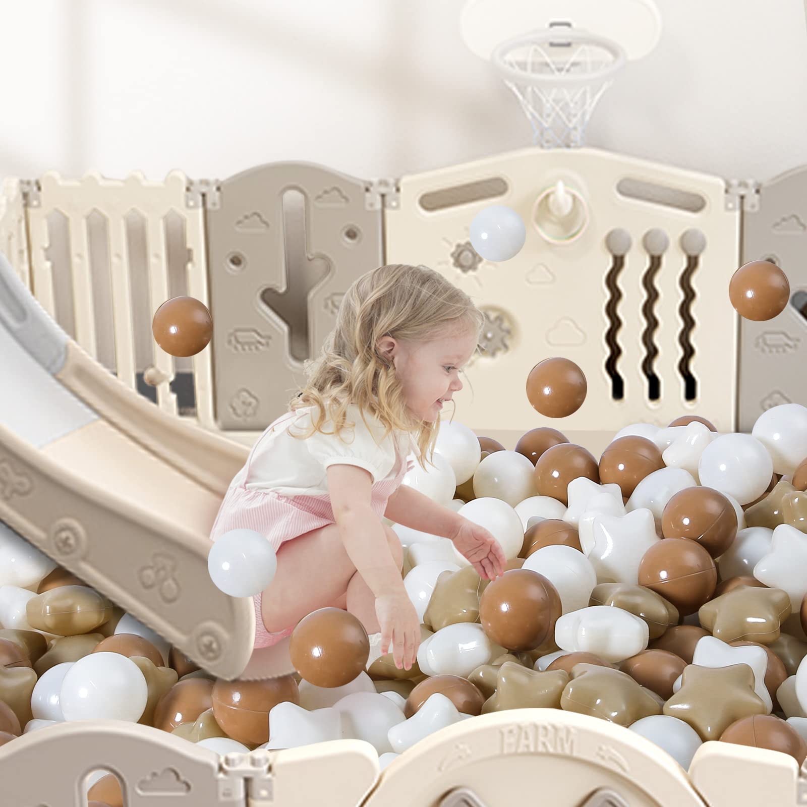 Build a garland or decorative backdrop with star balls.