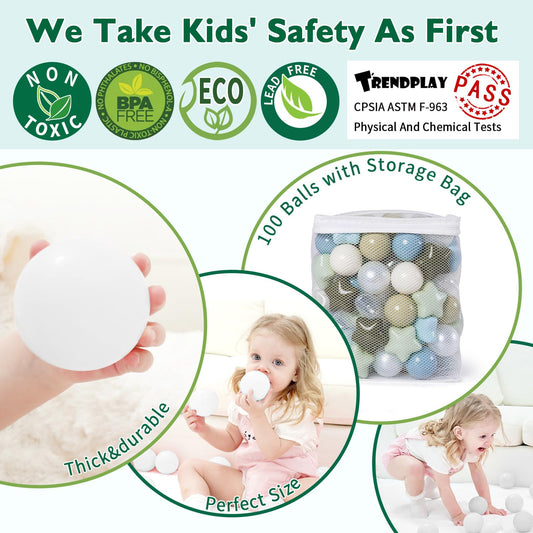 TRENDPLAY Star Ball Pit Balls in creamy green mix for colorful fun.
