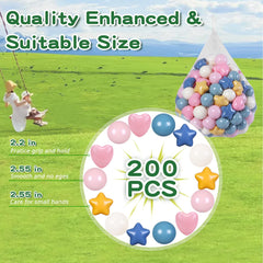 TRENDPLAY heart-shaped pit balls in cheerful hues for decorating and party fun