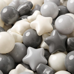 TRENDPLAY gradient creamy gray balls add stylish decor to parties and play areas.