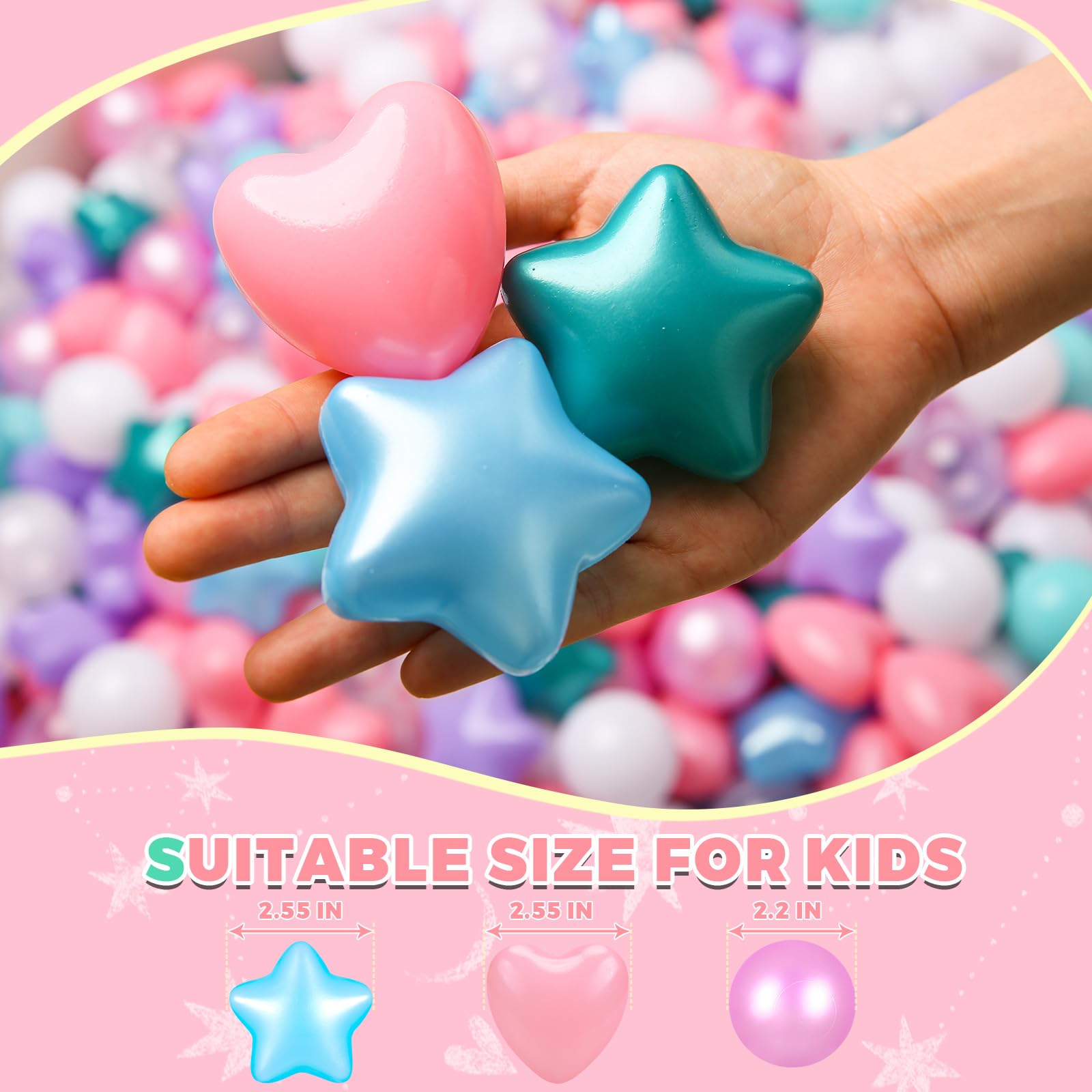TRENDPLAY pearl blue ball-pit balls ideal for sensory exploration.