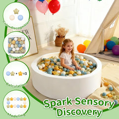 TRENDPLAY star and round balls for imaginative pattern games.