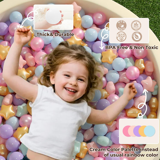 TRENDPLAY Round Ball Pit – purple round ball aids easy grasp.