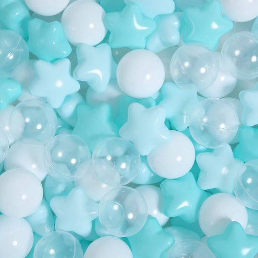 TRENDPLAY Star Ball Pit Balls in green and clear for safe, vibrant playtime.