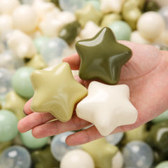 TRENDPLAY Star Ball Pit Balls 100 green close-up shows soft texture and durable design.