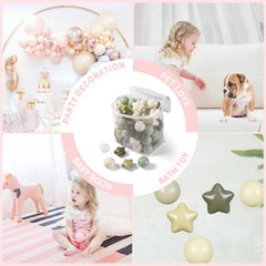 TRENDPLAY Star Ball Pit Balls 100 green ideal for color counting and play.