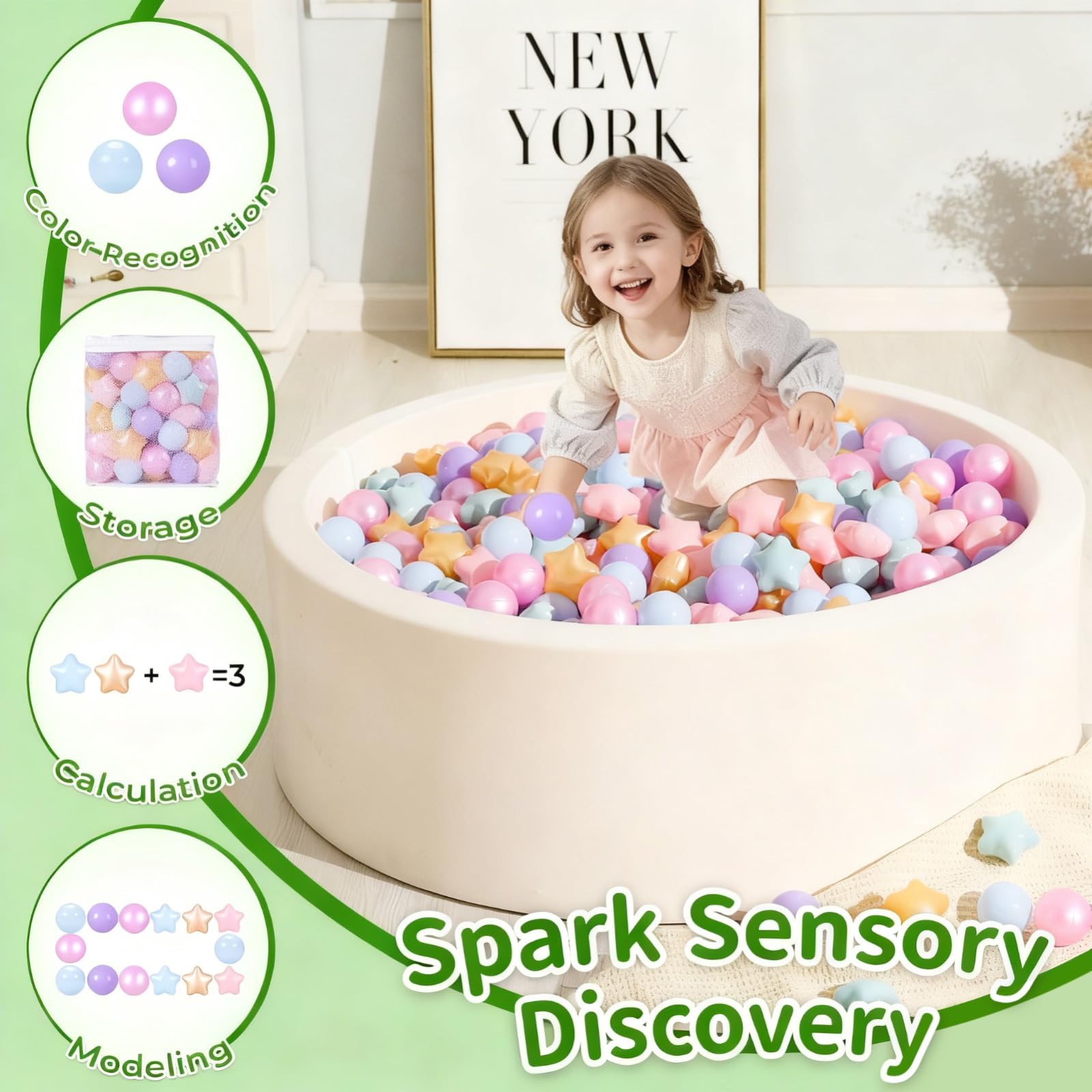 TRENDPLAY star ball pit balls used as party decor for color-themed celebrations.