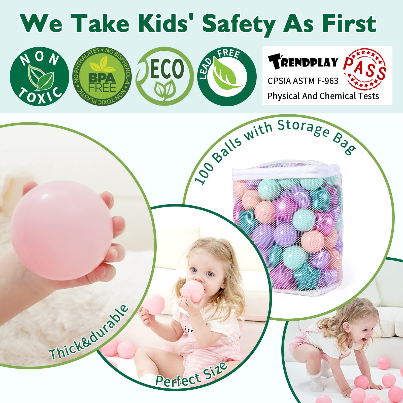 TRENDPLAY 2.15-inch diameter star balls, easy to grip for ball pits.