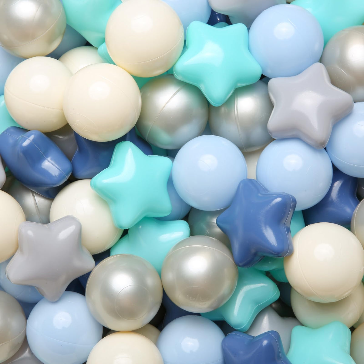 TRENDPLAY Star Ball Pit Balls blue close-up; vibrant colors attract kids.