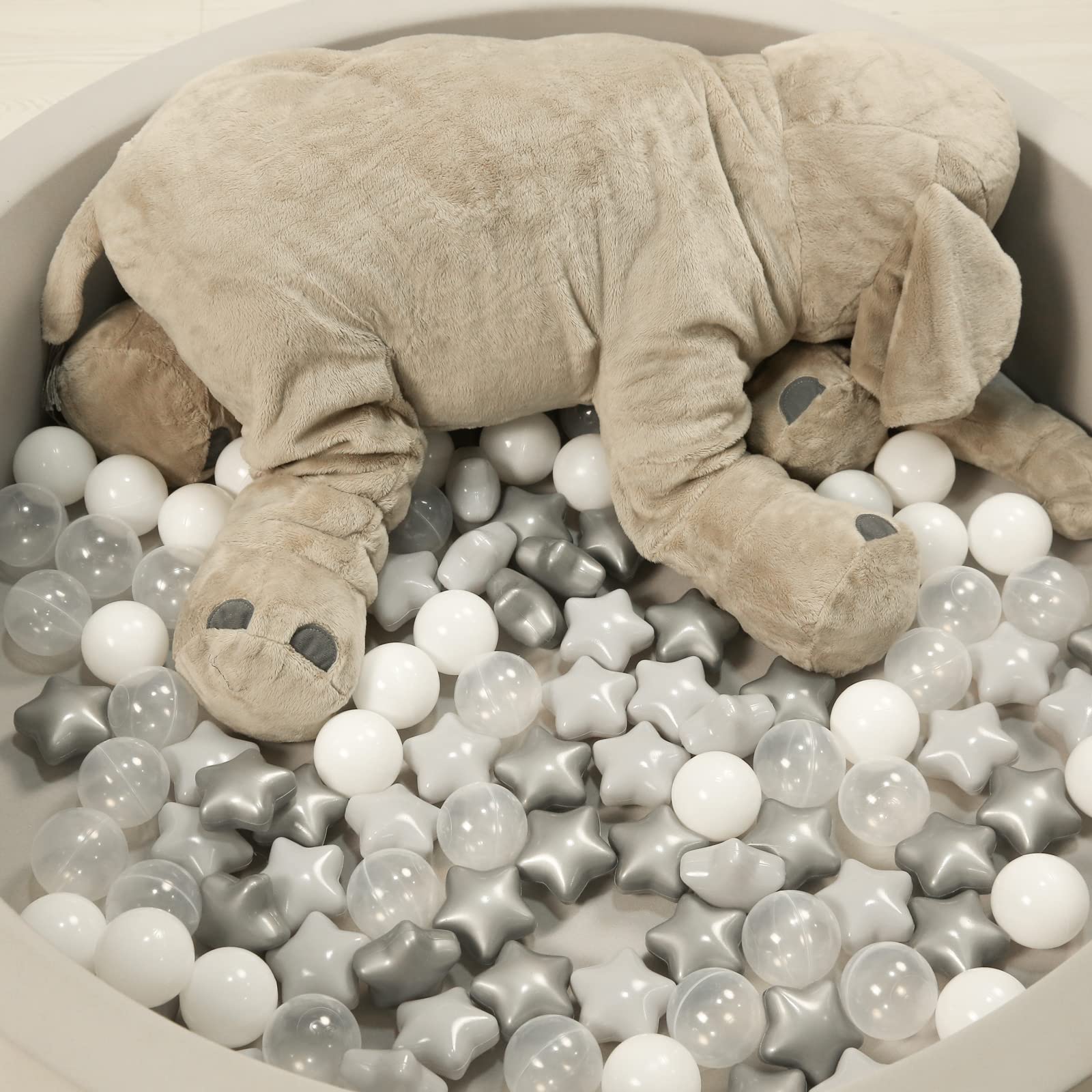 TrendPlay Star Ball Pit Balls clear design for visibility and easy cleaning.