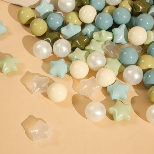 TRENDPLAY Star Ball Pit Balls creamy green arranged in a cozy corner invites creative exploration.