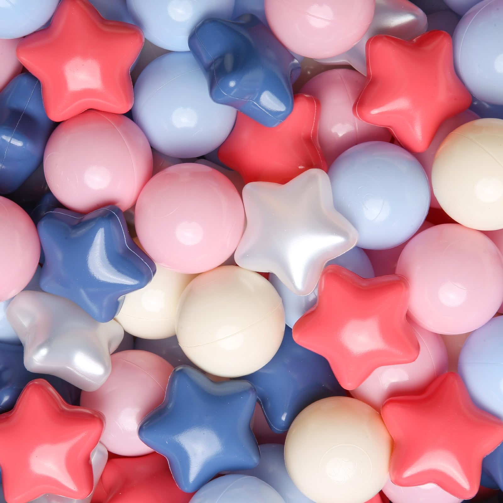 TRENDPLAY Star Ball Pit Balls creamy pink and blue spark imaginative toddler play