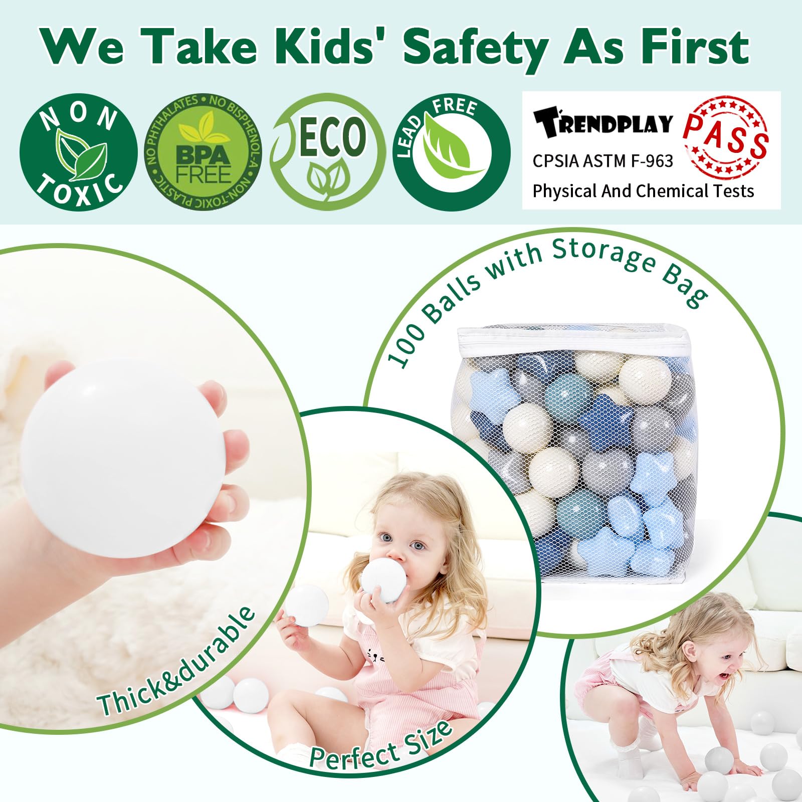 TRENDPLAY Star Ball Pit Balls crafted from safe, durable material for lasting fun.