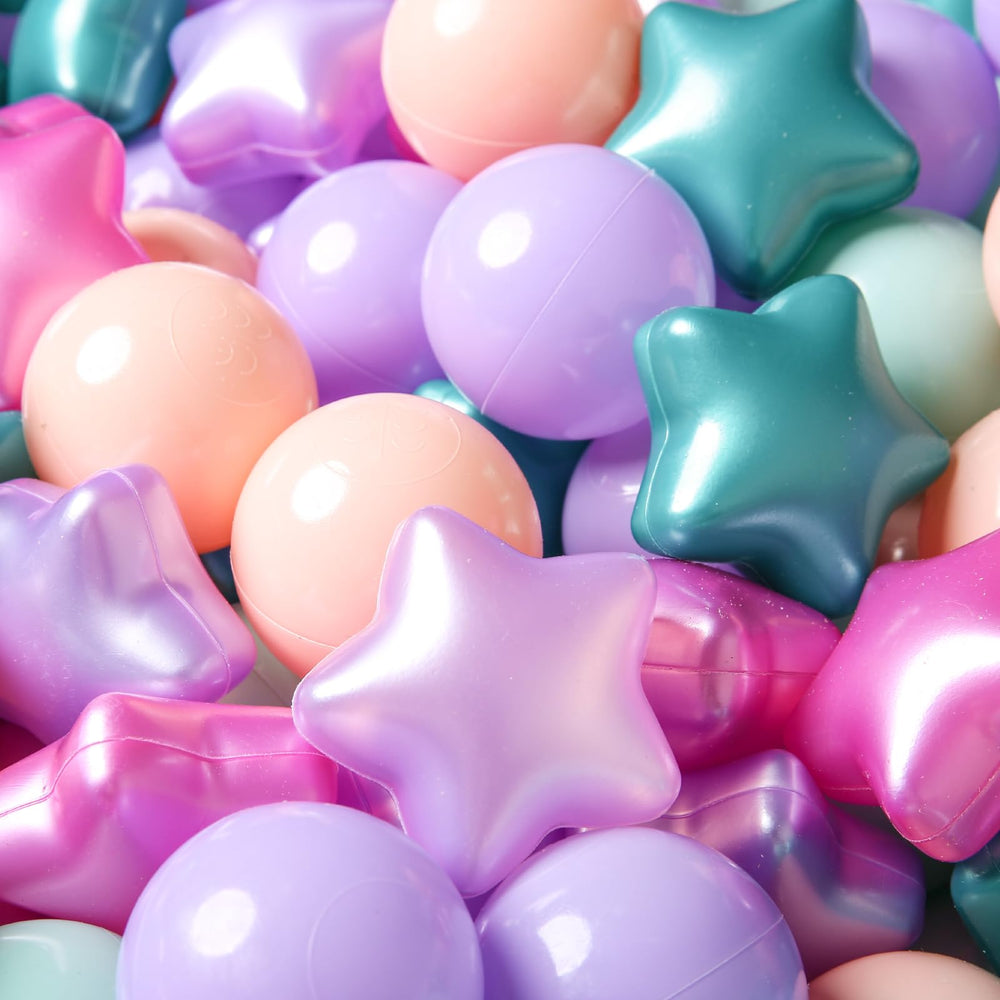 TRENDPLAY star ball pit balls in green and purple offer vibrant play colors