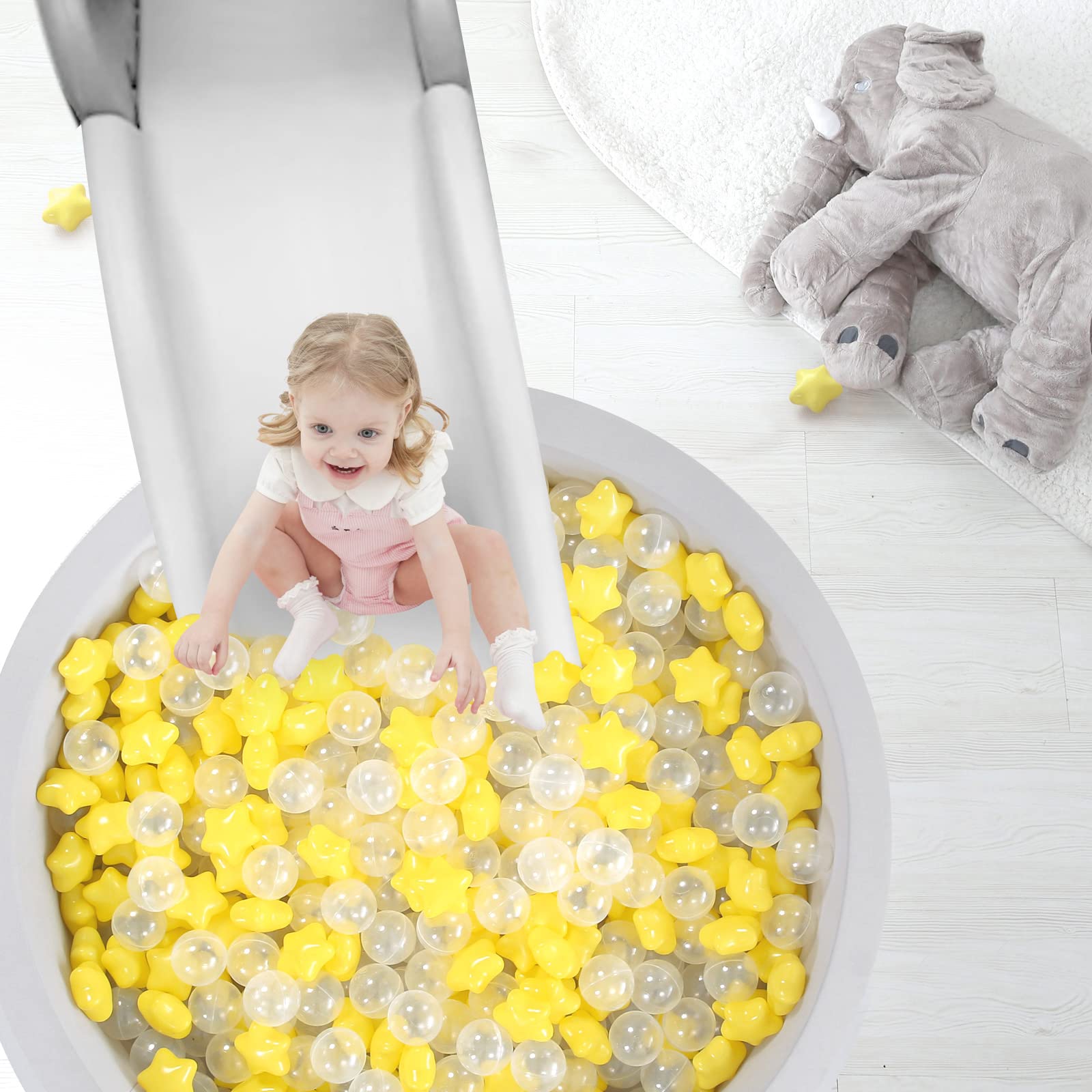 TRENDPLAY star ball pit balls filling a play tent for creative activities.