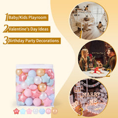 Colorful hues support sensory exploration during TRENDPLAY ball play.
