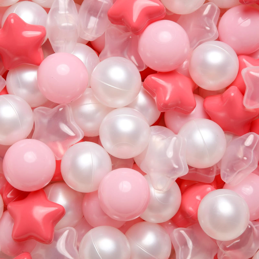 TRENDPLAY Star Ball Pit Balls pink and cream set enhances toddler playtime.
