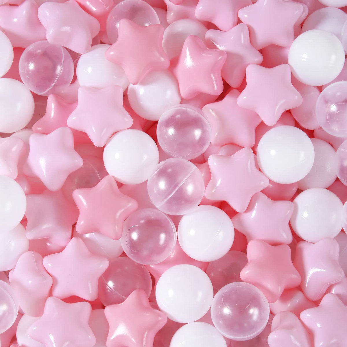 TRENDPLAY Star Ball Pit Balls in pink pearls enhance colorful, sensory play for toddlers