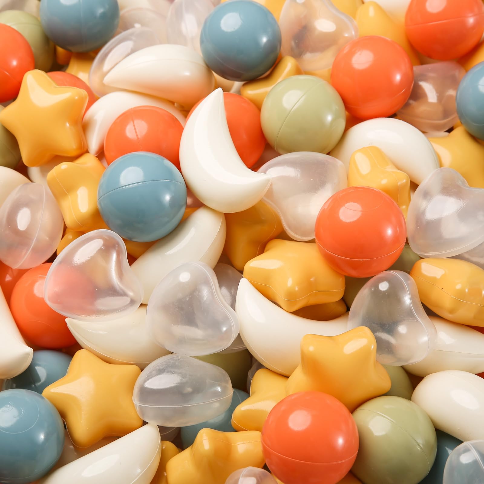 TRENDPLAY Star Ball Pit Balls round-balls white support grasping and motor exploration.