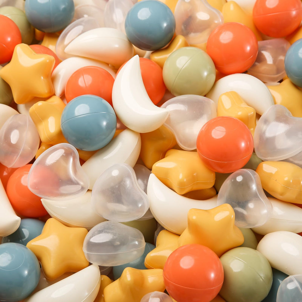 TRENDPLAY Star Ball Pit Balls round-balls white support grasping and motor exploration.