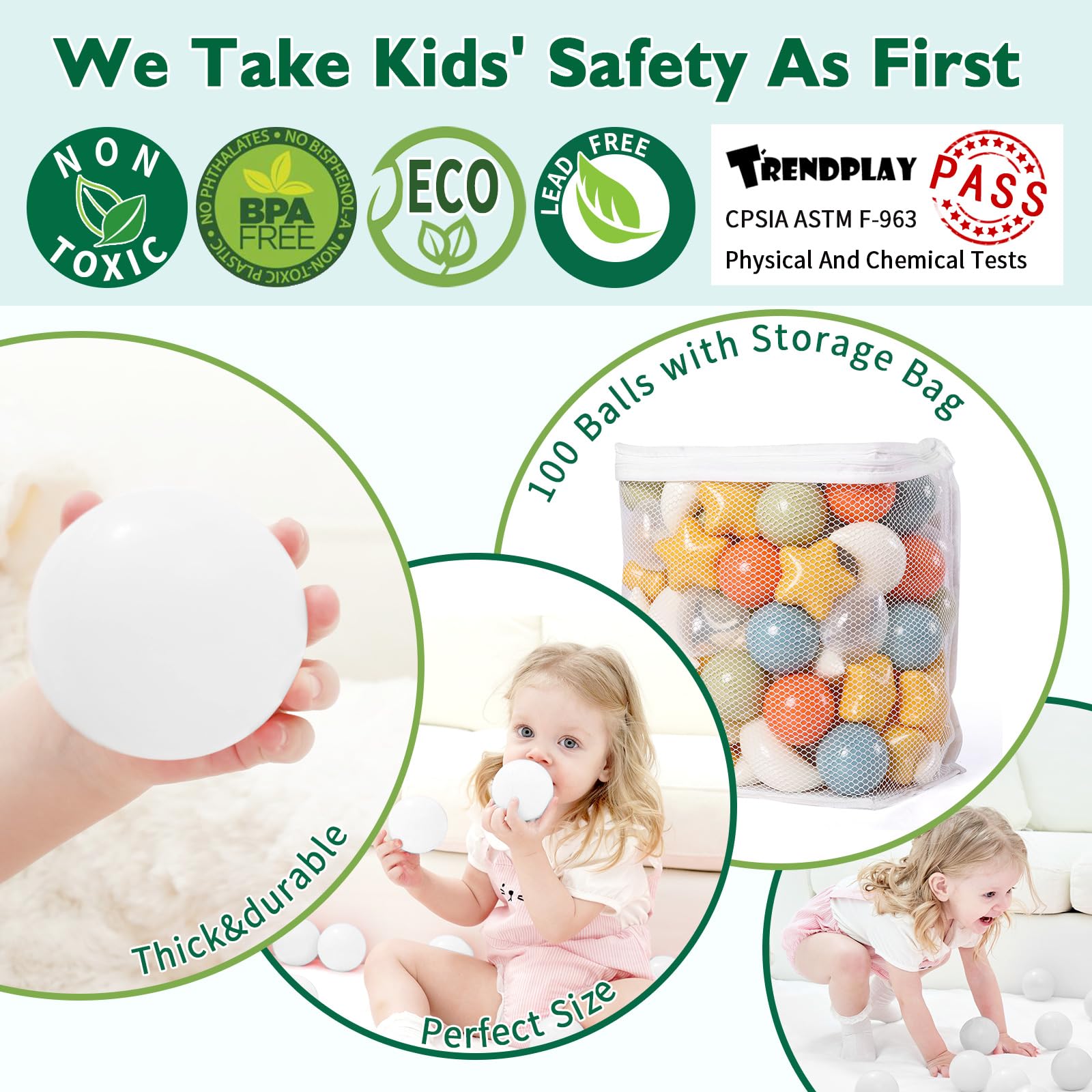 TRENDPLAY Star Ball Pit Balls round balls: classic shape for sorting and counting activities.