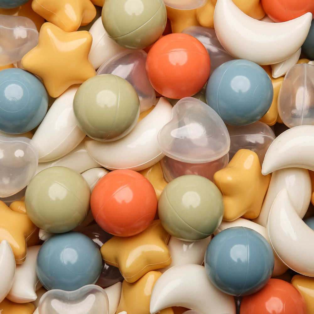 TRENDPLAY Star Ball Pit Balls stars in cream for safe, engaging playtime.