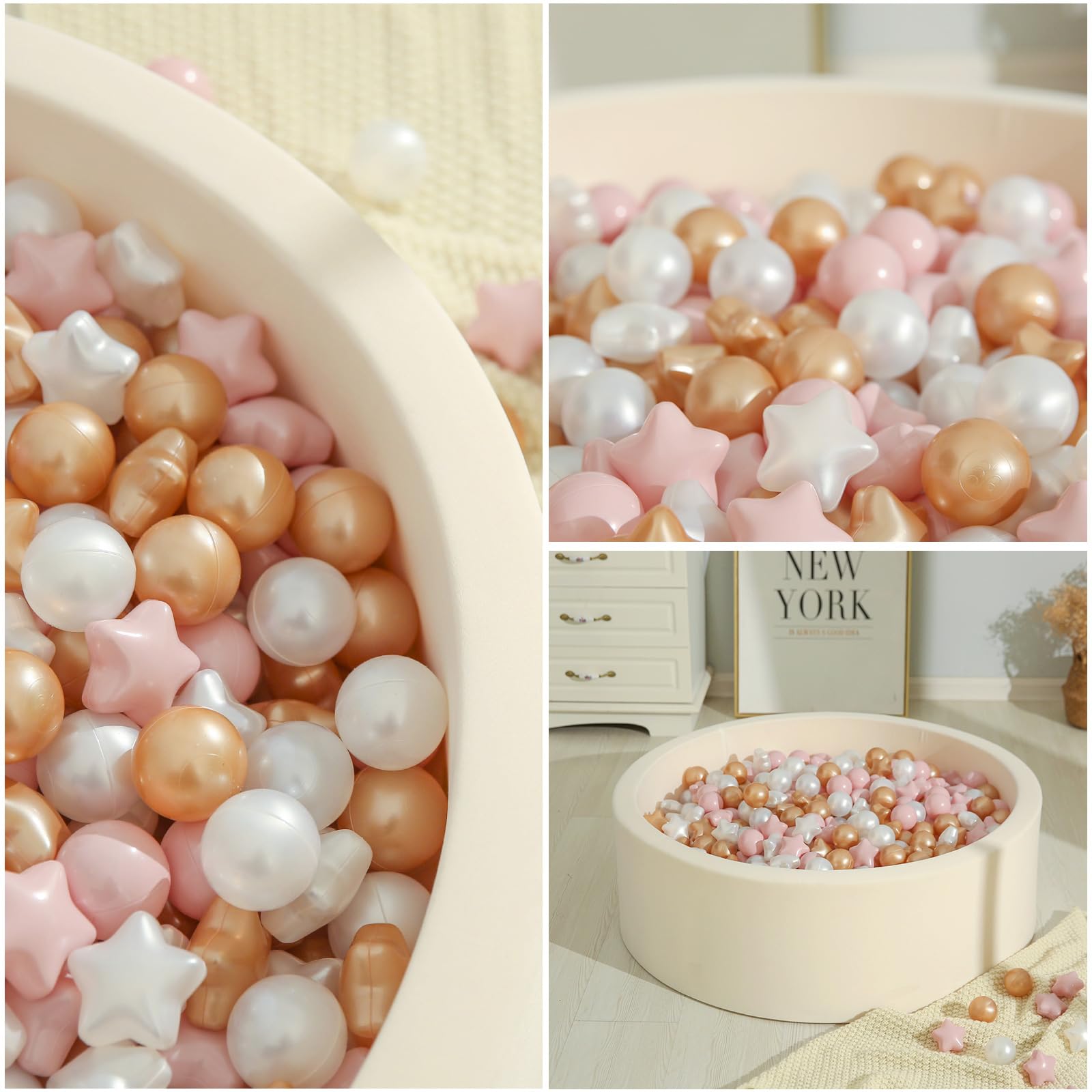 TRENDPLAY Star Ball Pit Balls stored easily with the included storage bag.