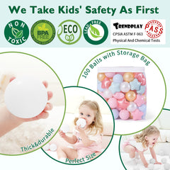 TRENDPLAY two-point-two-inch diameter balls are easy for little hands to grasp.