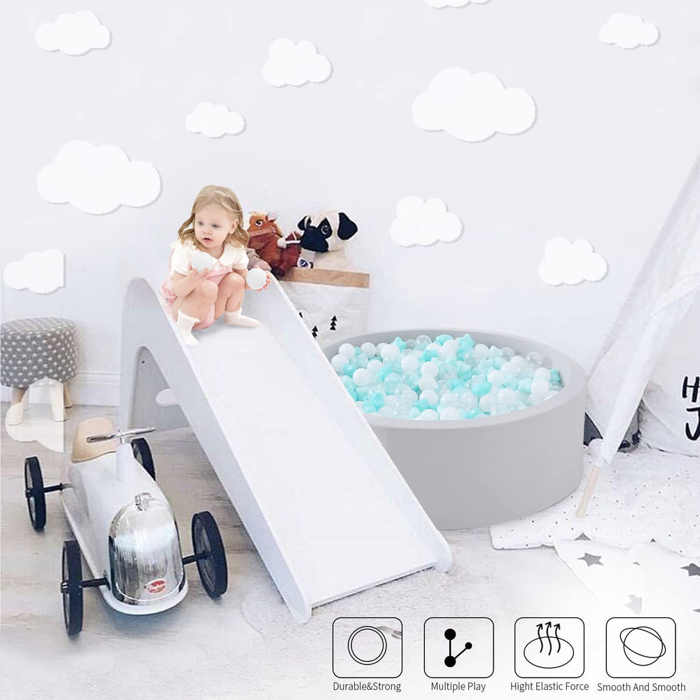 TRENDPLAY Star Ball Pit Balls two-point-two-inch diameter fit small hands for easy grasp.