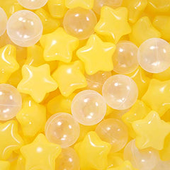 TRENDPLAY star ball pit balls in yellow-clear for engaging sensory play.