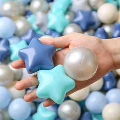TRENDPLAY star balls mixed shapes blue encourages shape sorting and collaborative games.