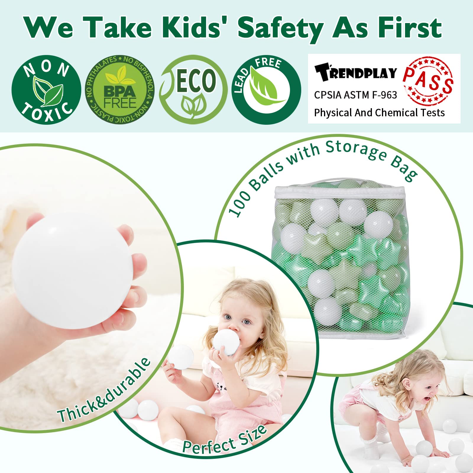 2.15-inch TRENDPLAY star balls designed for easy grasp by small hands.