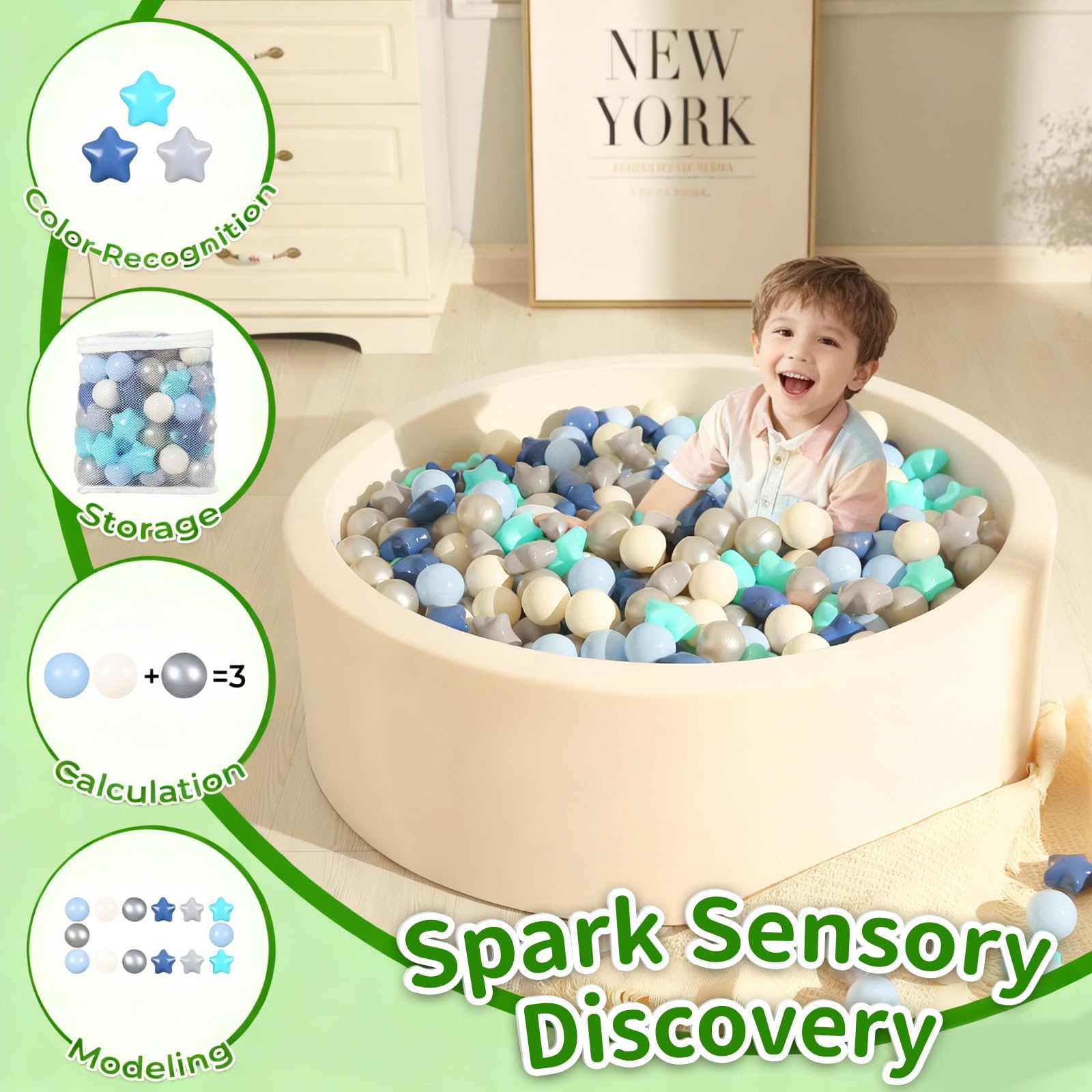 TRENDPLAY storage box included; tidy organization for 200 balls.
