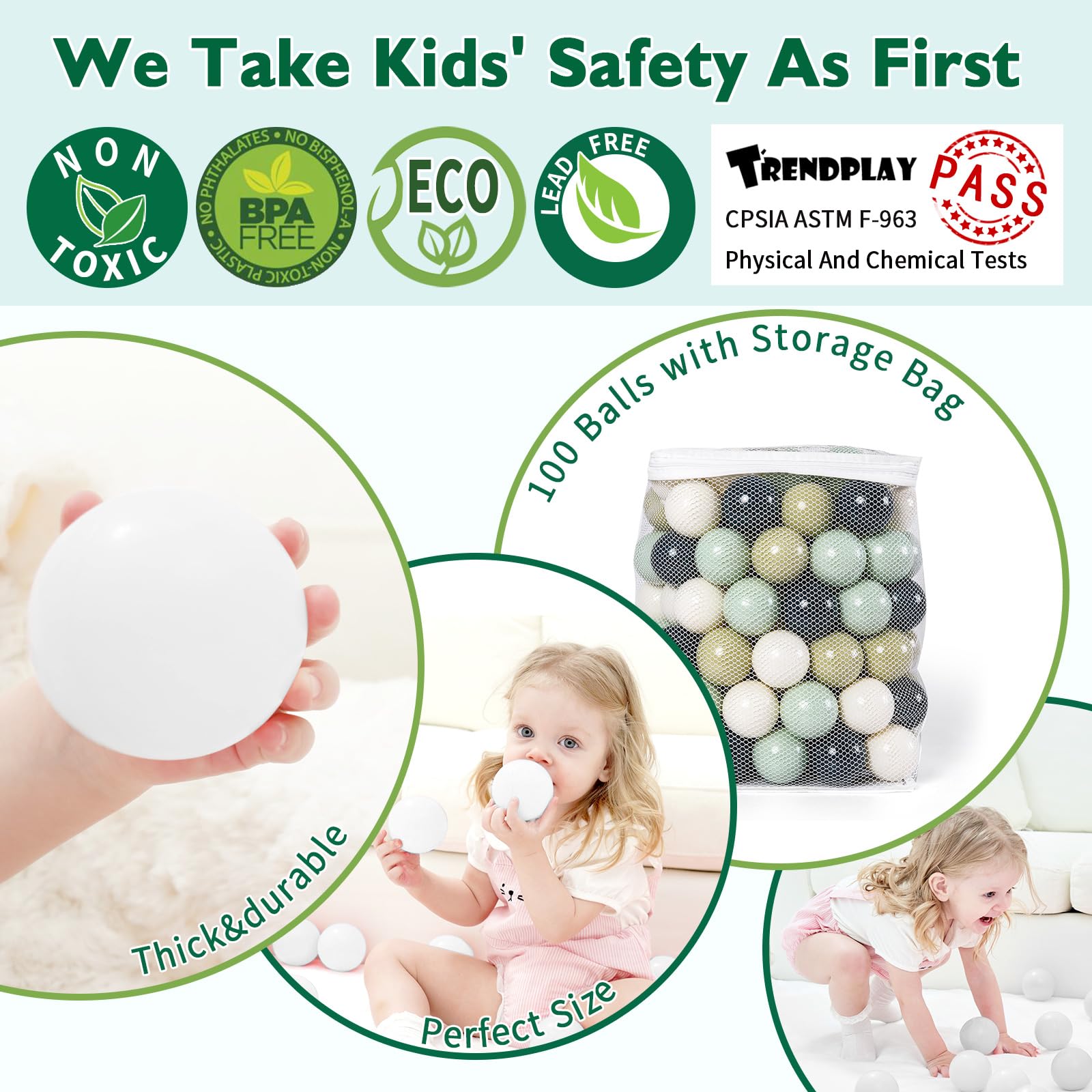TRENDPLAY toddler-friendly balls for at-home play supporting sensory growth.