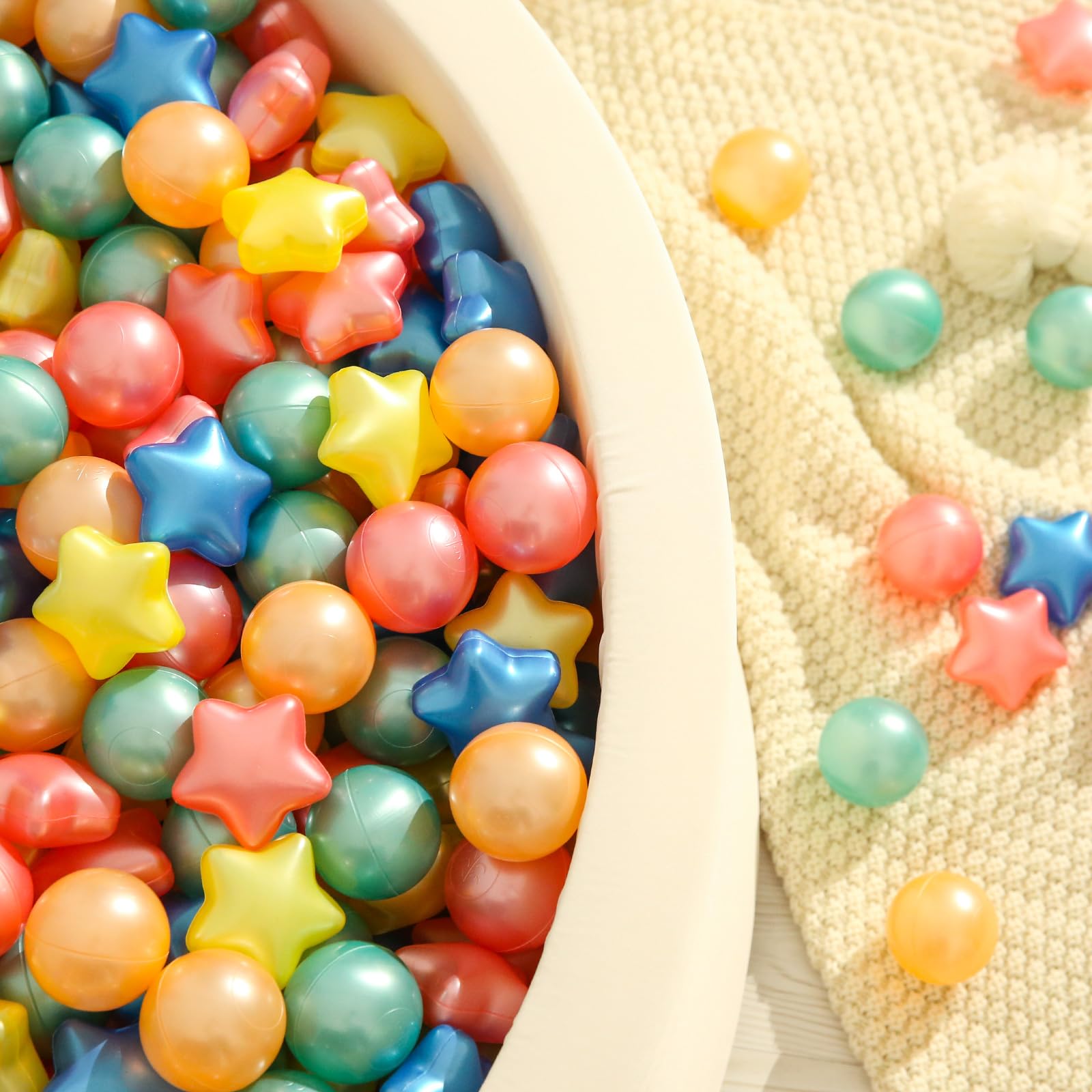 TRENDPLAY two-point-two-inch diameter balls are easy for little hands to grip