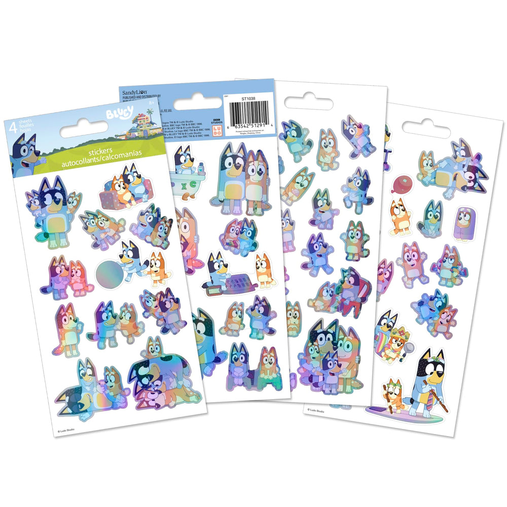 Trends International Bluey holographic stickers sheet 1 adds shimmering laptop designs